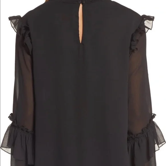 Bobeau Ruffle Sleeve Blouse - Size Small - Color Black - Picture 2 of 6